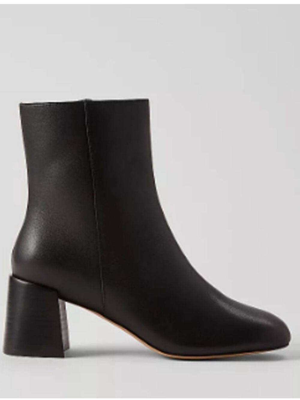 NWOB $248 New Ann Taylor Flare Heel Leather Bootie Black Boots Sz 8